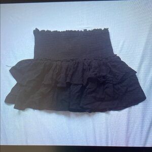 Elegant Black Ruffled Skirt